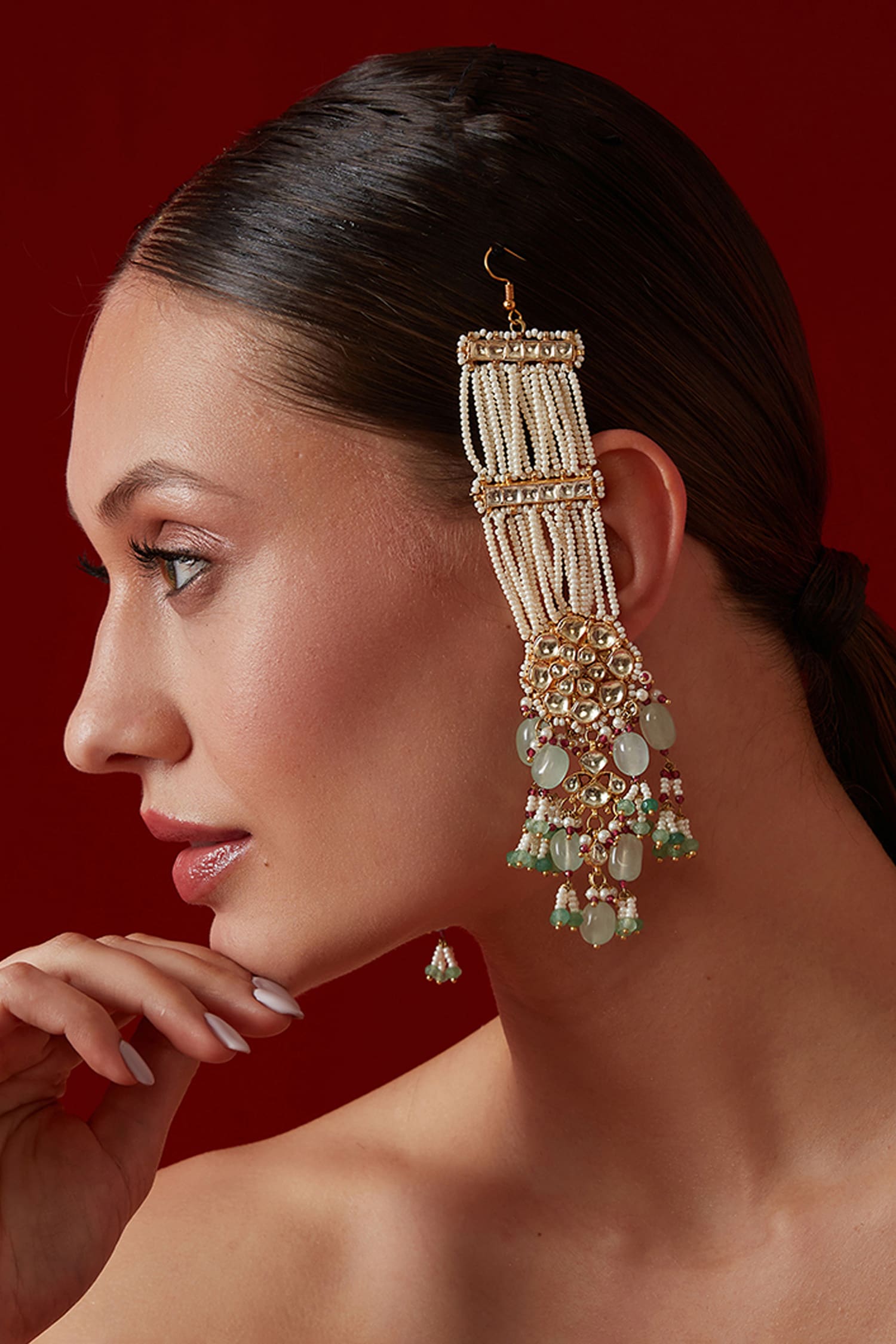 Kundan Pearl Earrings 