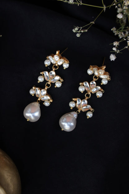 Kundan Pearl Danglers & Drops 
