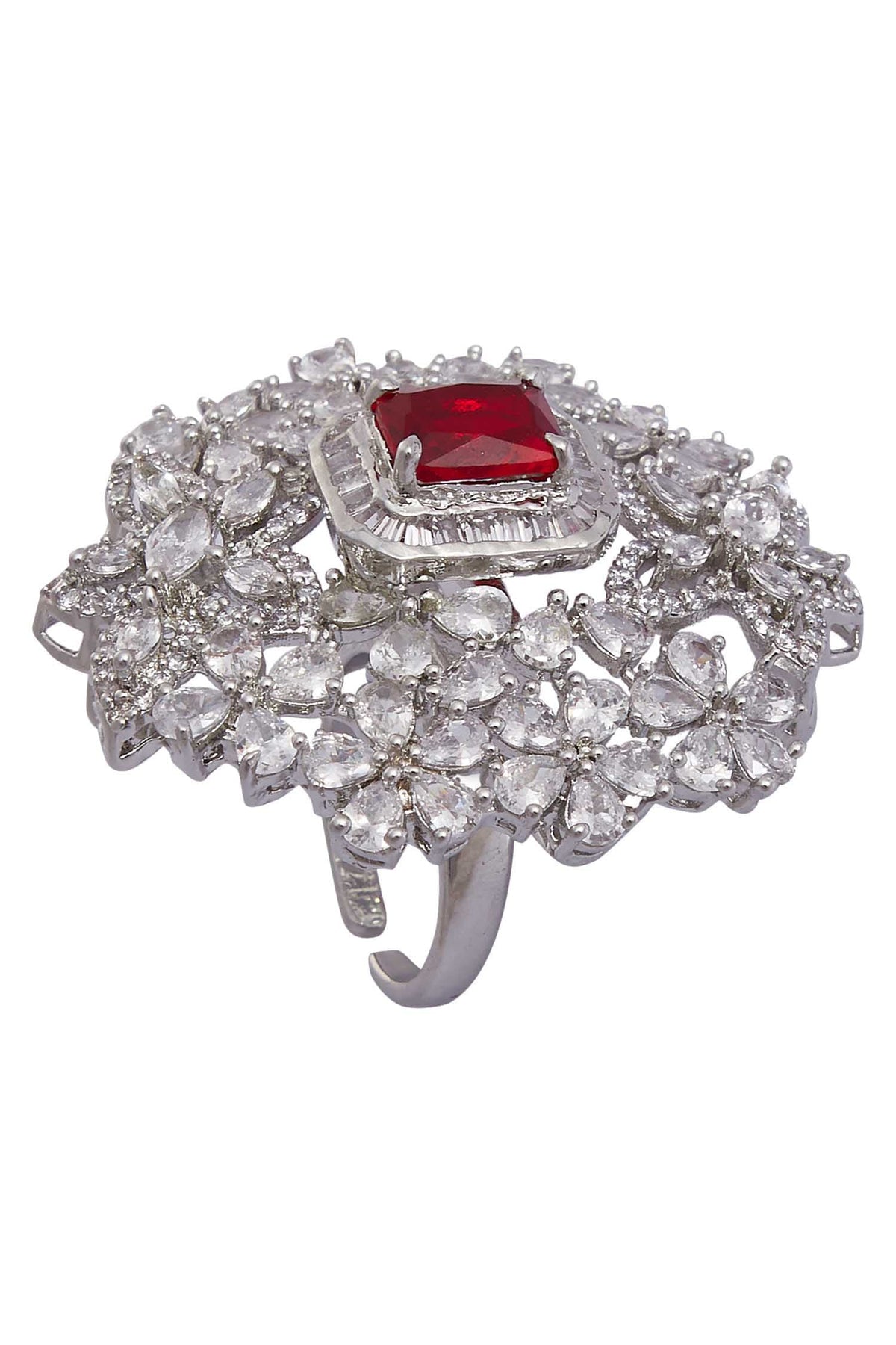Crystal Floral Ring 