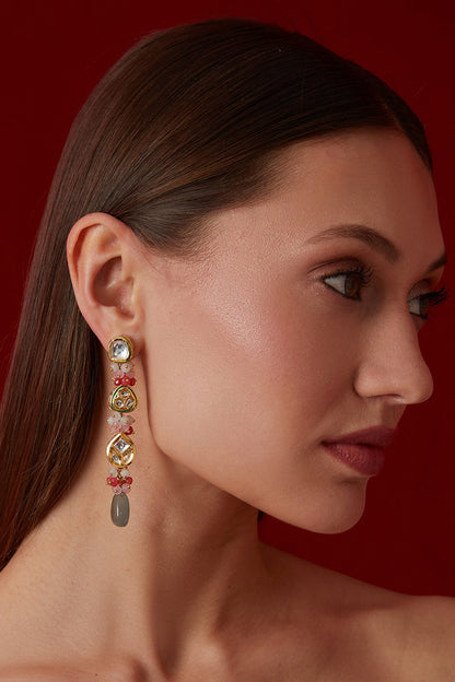 Multicolored Kundan Embellished Danglers & Drops 