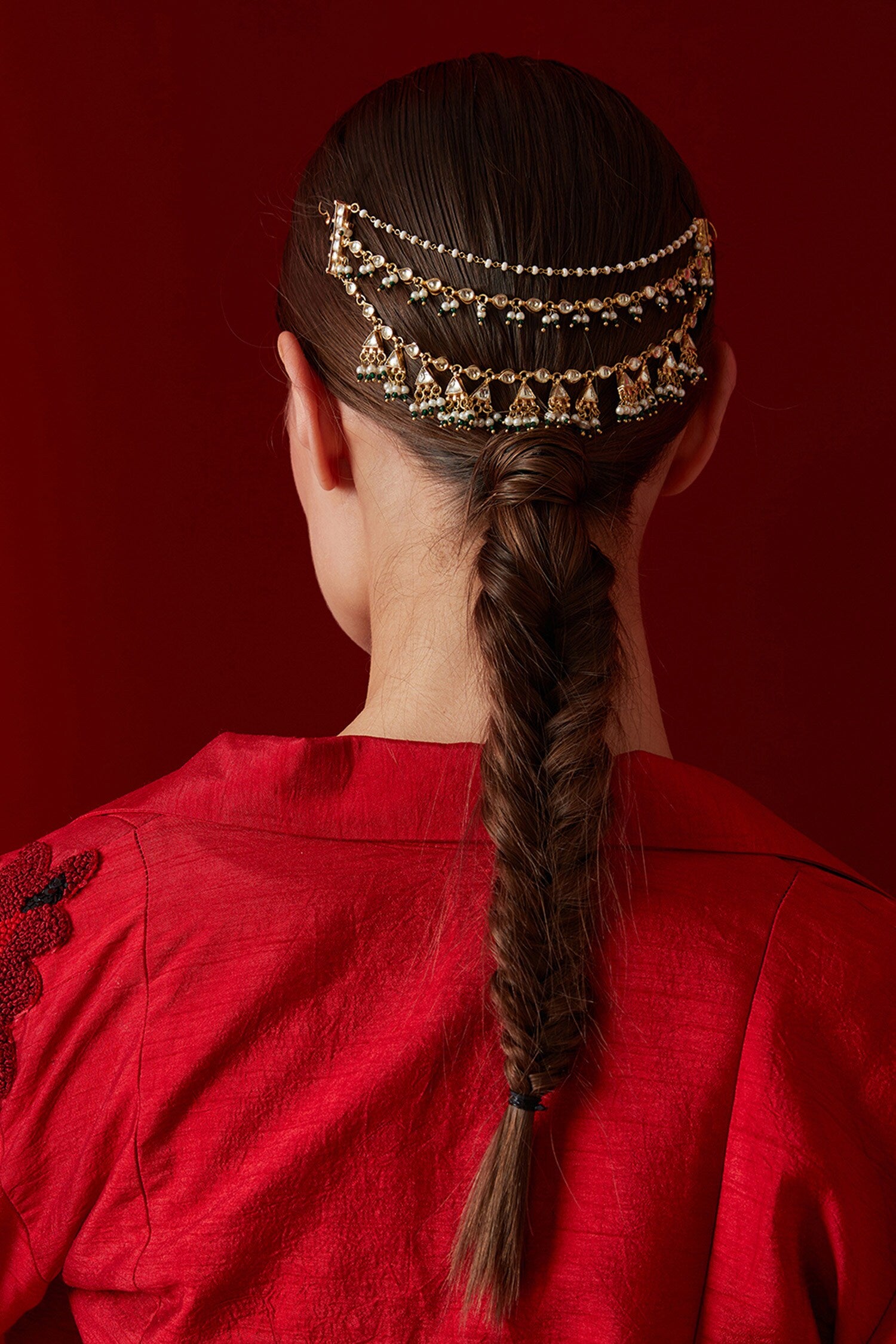 Kundan Embellished Braid Pin 