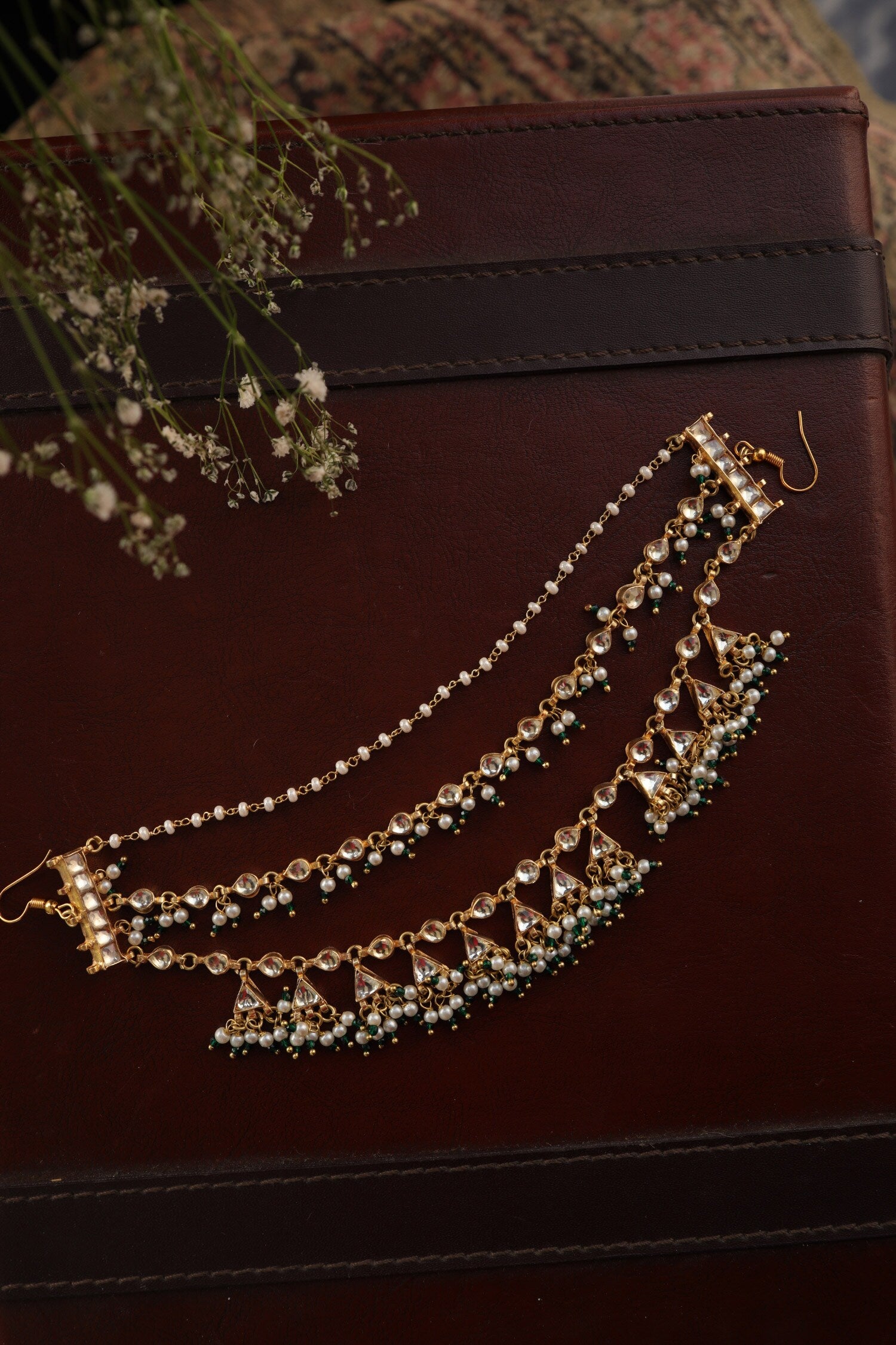 Kundan Embellished Braid Pin 