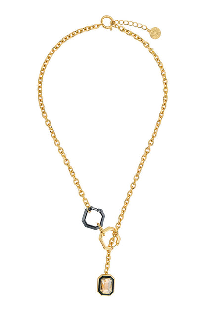 Bling Link Lock Crystal Necklace 