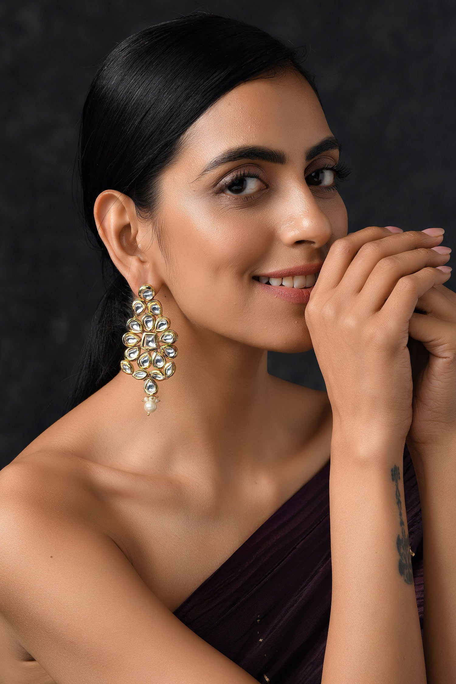 Handcrafted Kundan Bead Drop Danglers 