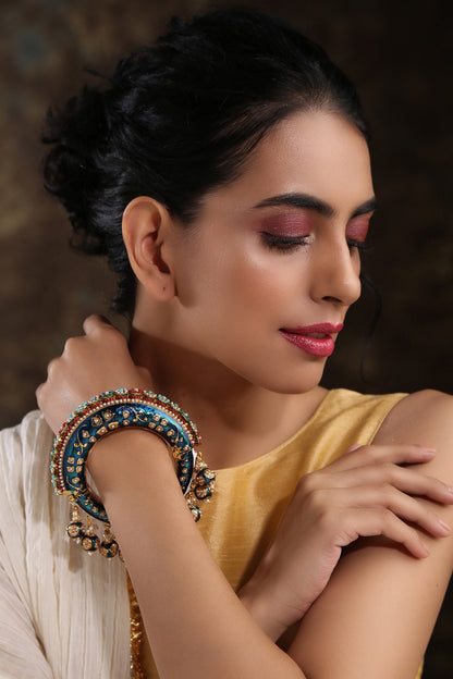 Hand Painted Meenakari Jadau Bangle 