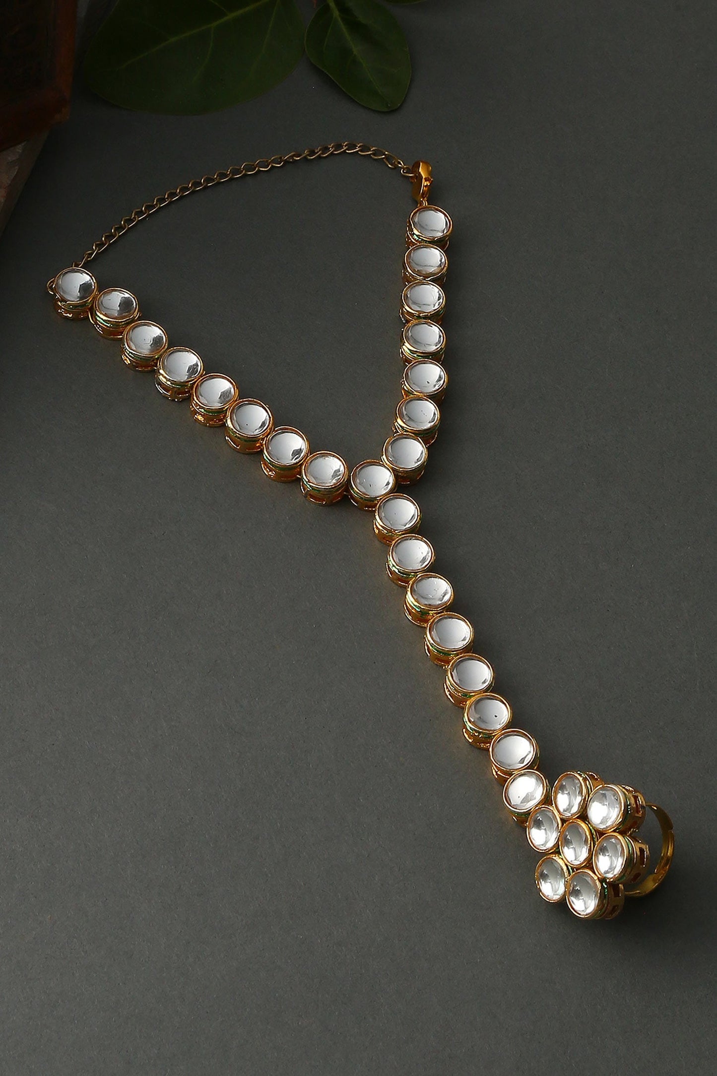 Handcrafted Adhishree Kundan Hathphool 
