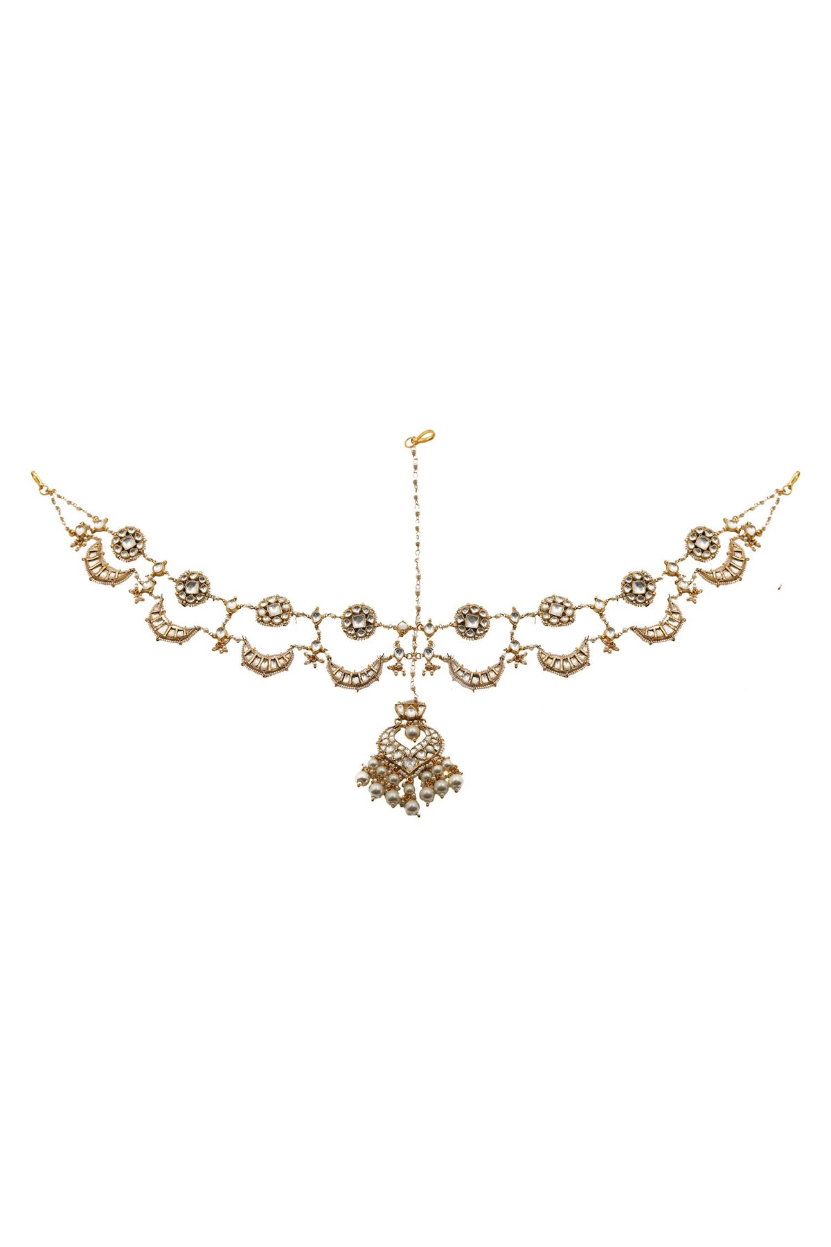Crescent Moon Layered Mathapatti 