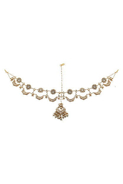 Crescent Moon Layered Mathapatti 