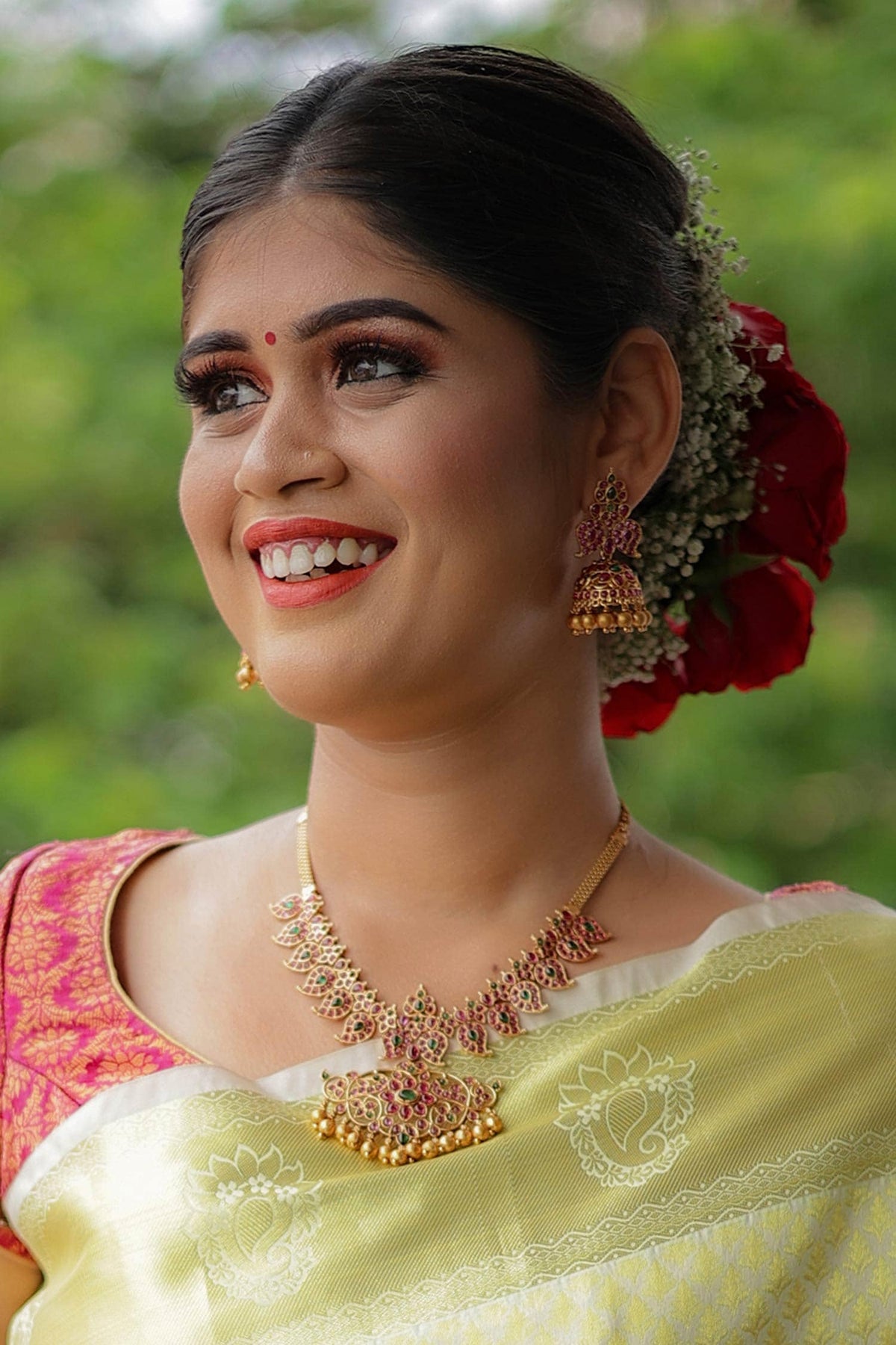 Gold Stone & Beads Jewellery Set 