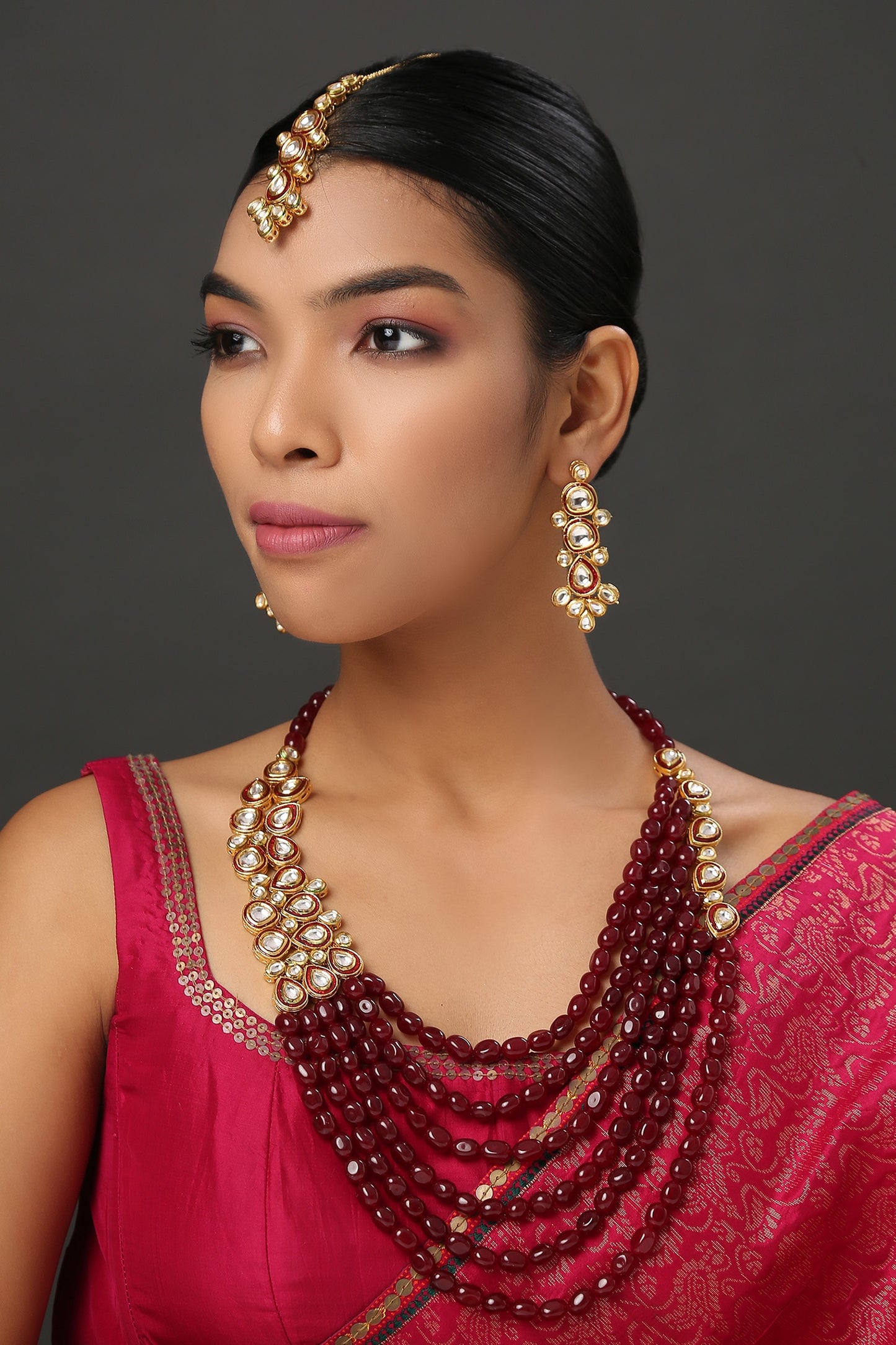 Layered Beaded Necklace Set 