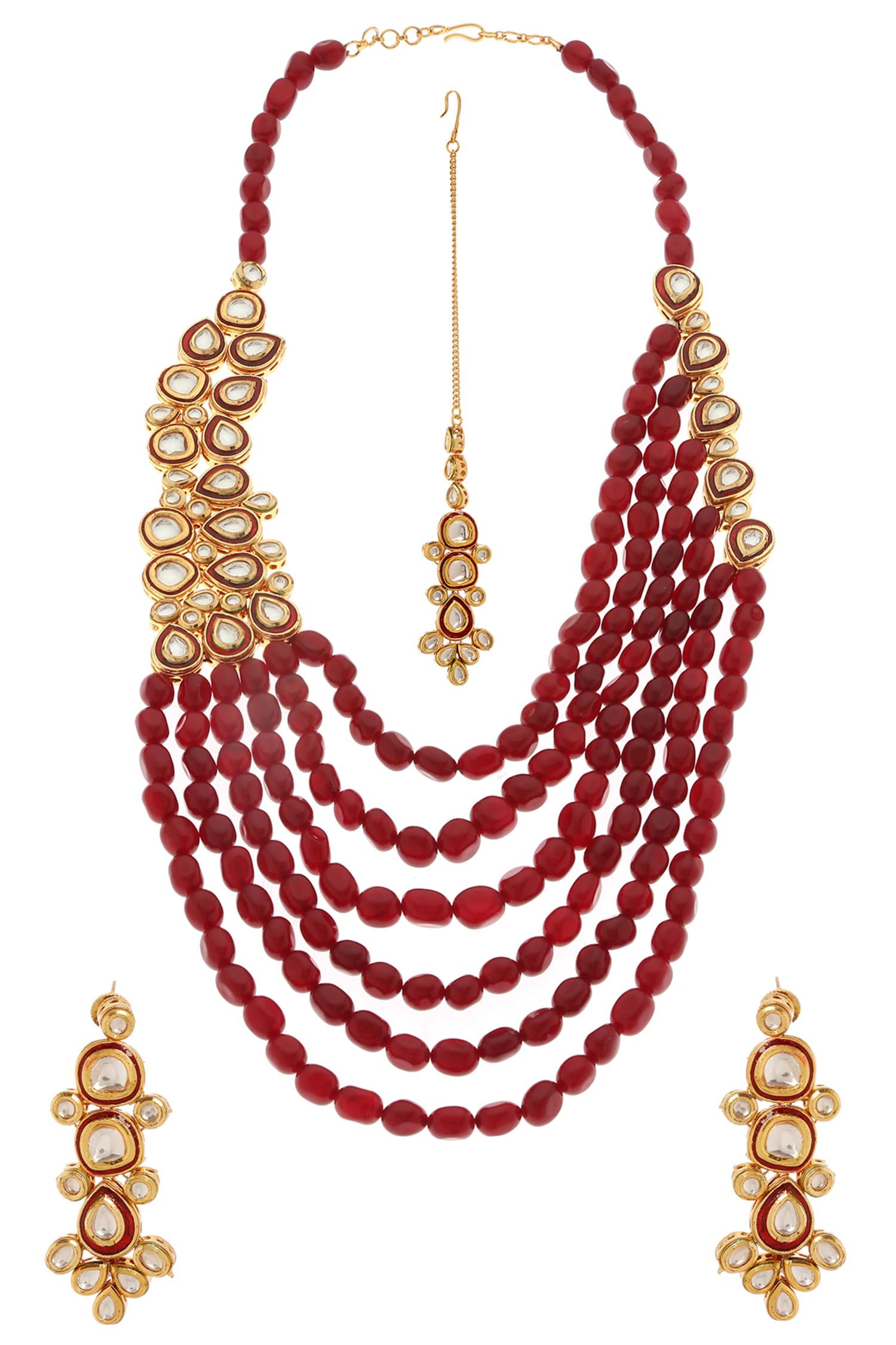 Layered Beaded Necklace Set 