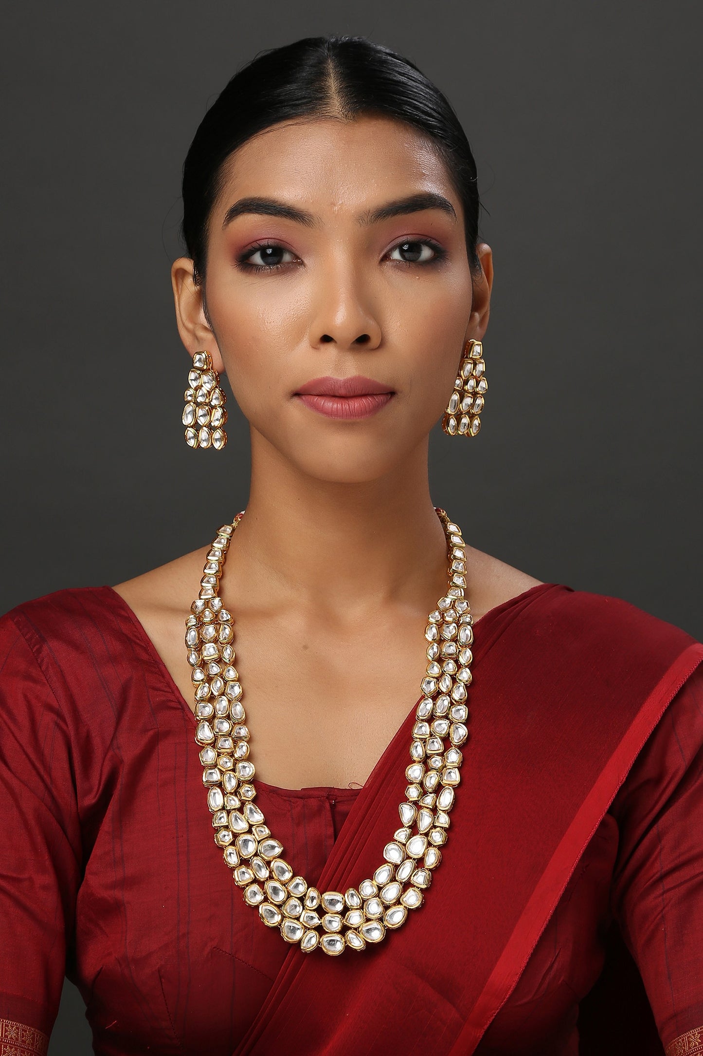 Kundan Long Necklace Set 