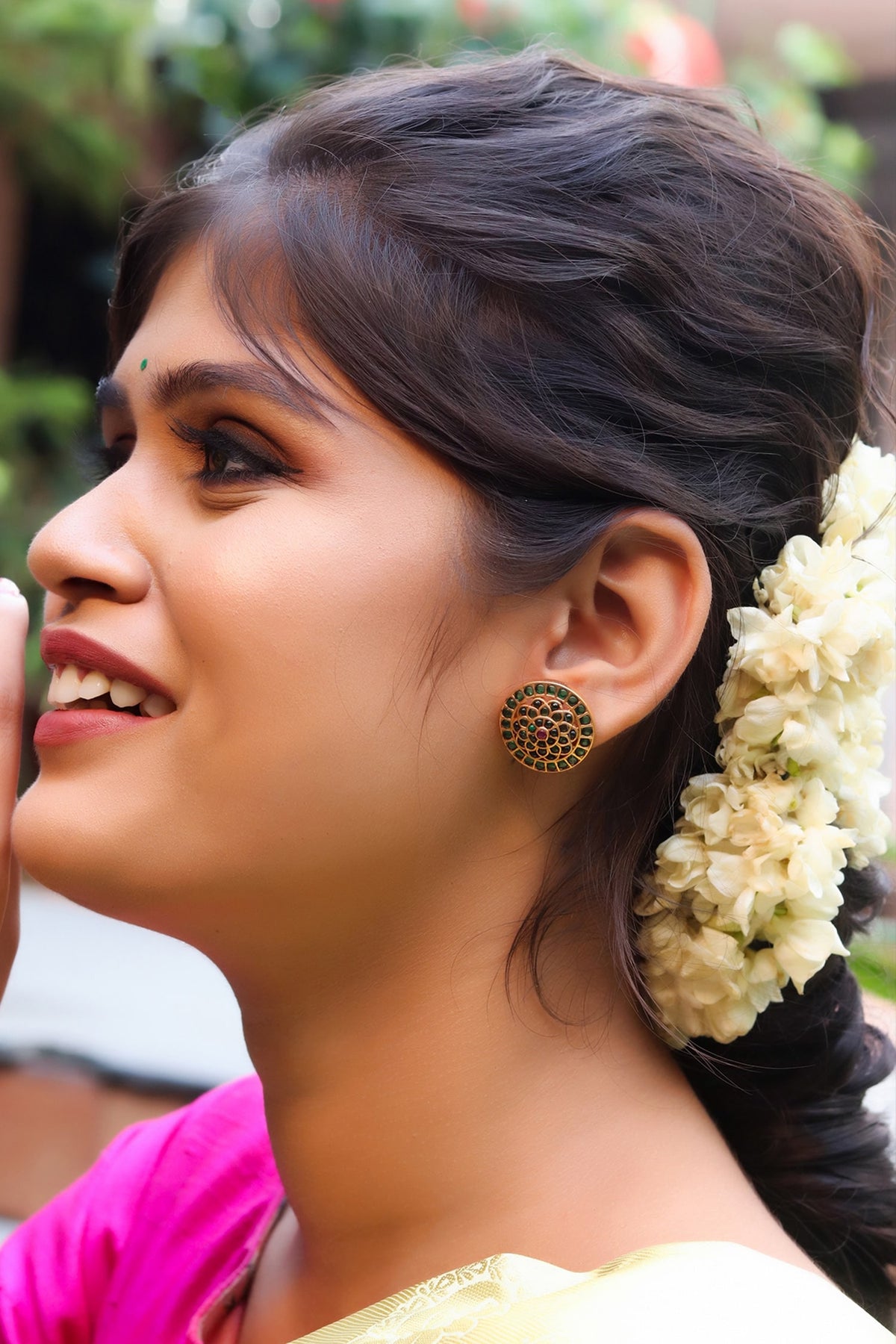 Stone Embellished Stud Earrings 