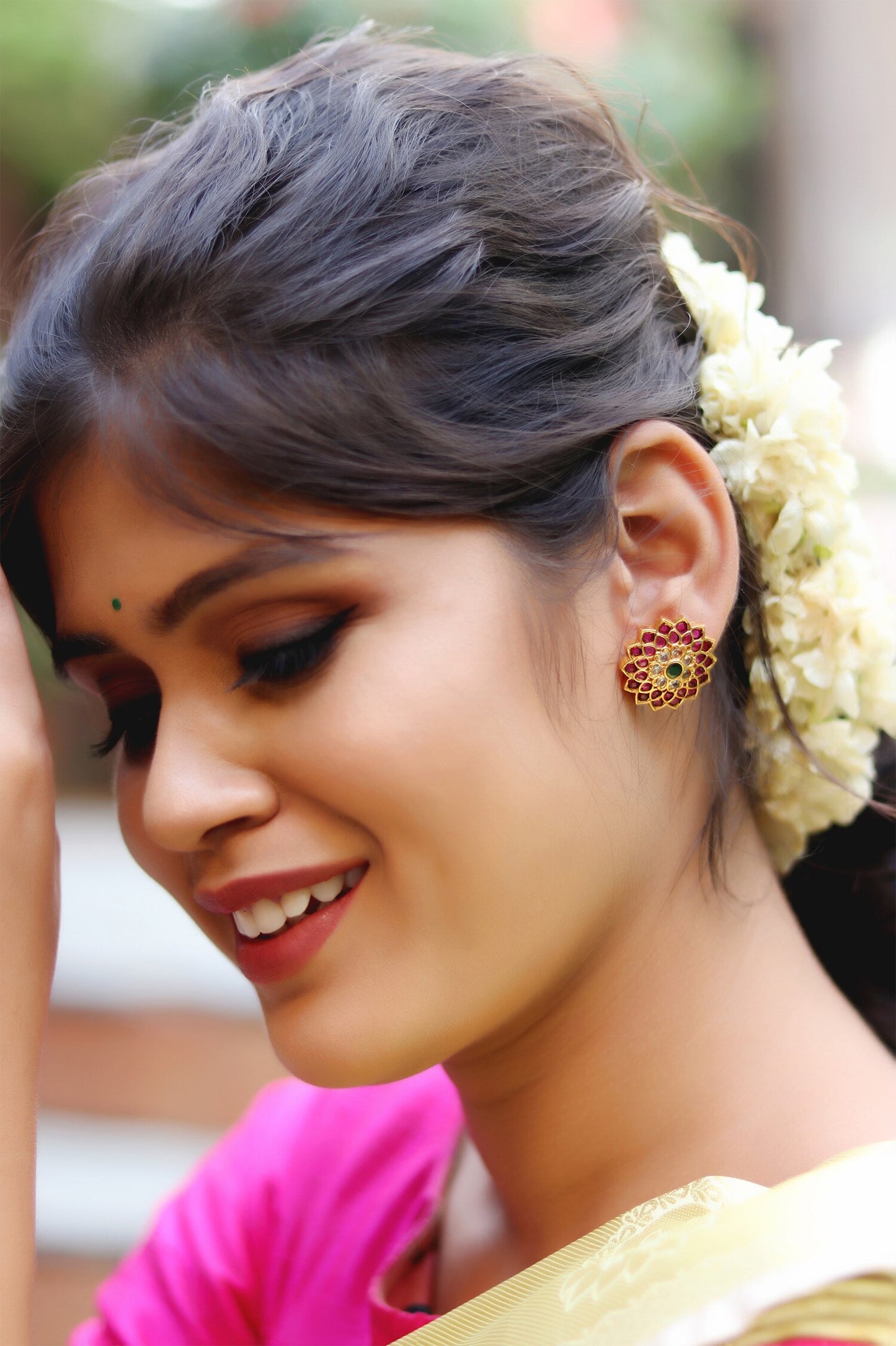 Stone Embellished Stud Earrings 