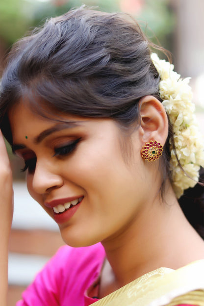 Stone Embellished Stud Earrings 