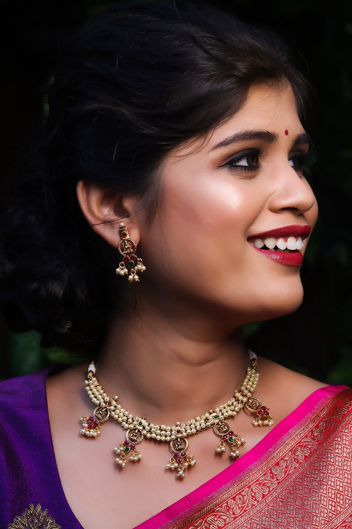 Gold Temple Jewellery Set 