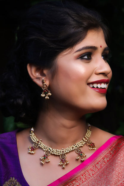Gold Temple Jewellery Set 