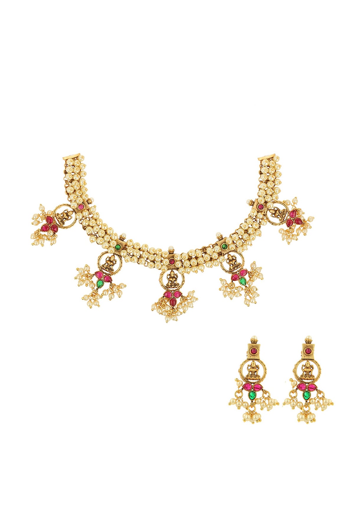 Gold Temple Jewellery Set 