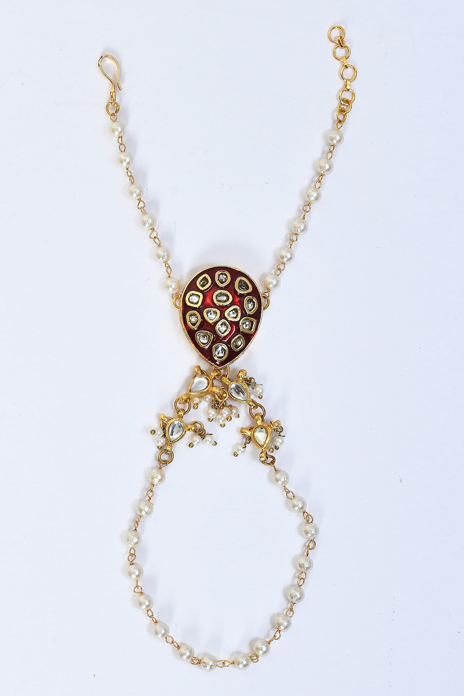 Kundan & Pearl Embellished Haathphool 