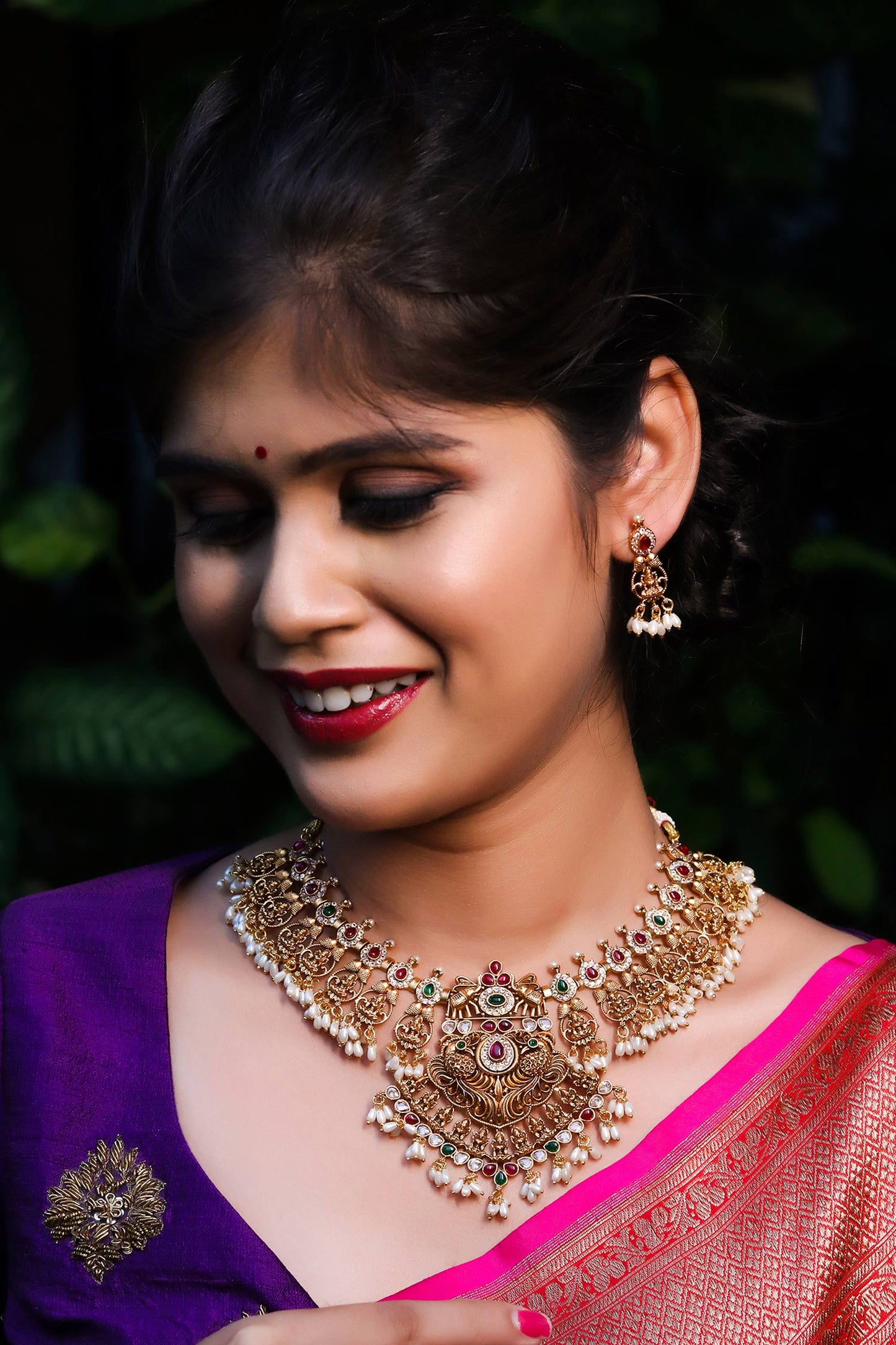 Gold Temple Jewellery Set 