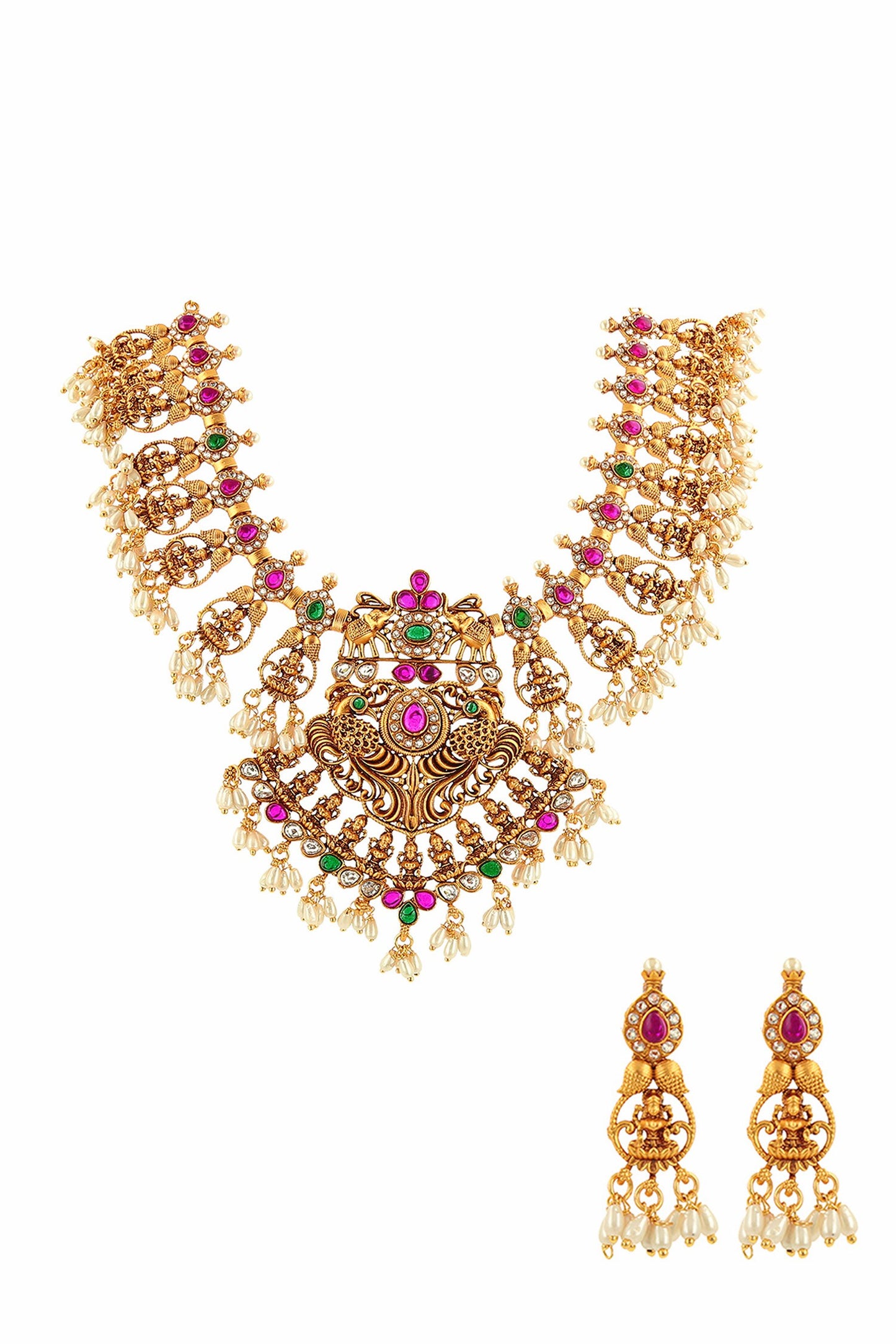 Gold Temple Jewellery Set 