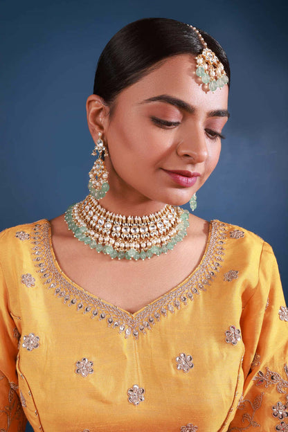 Kundan Embellished Necklace Set 