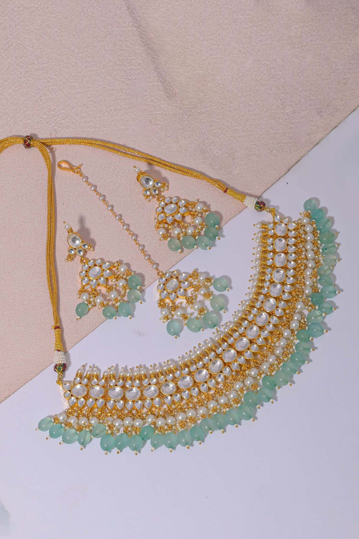 Kundan Embellished Necklace Set 