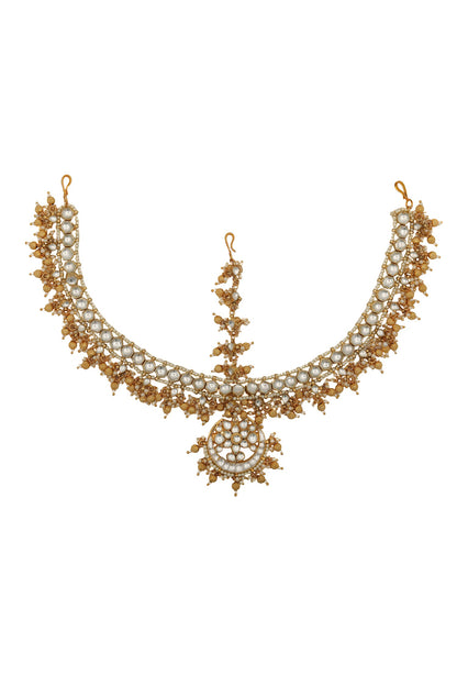 Crescent Moon Bead Drop Mathapatti 
