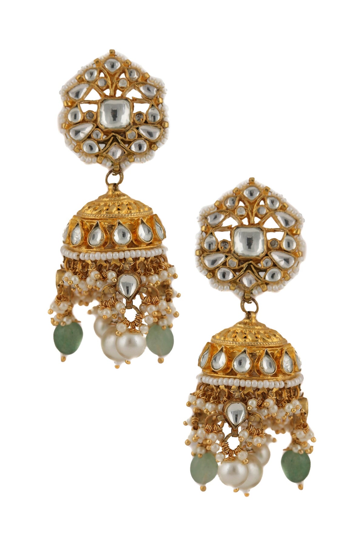 Floral Bead Drop Jhumkas 