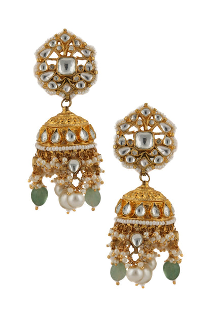 Floral Bead Drop Jhumkas 
