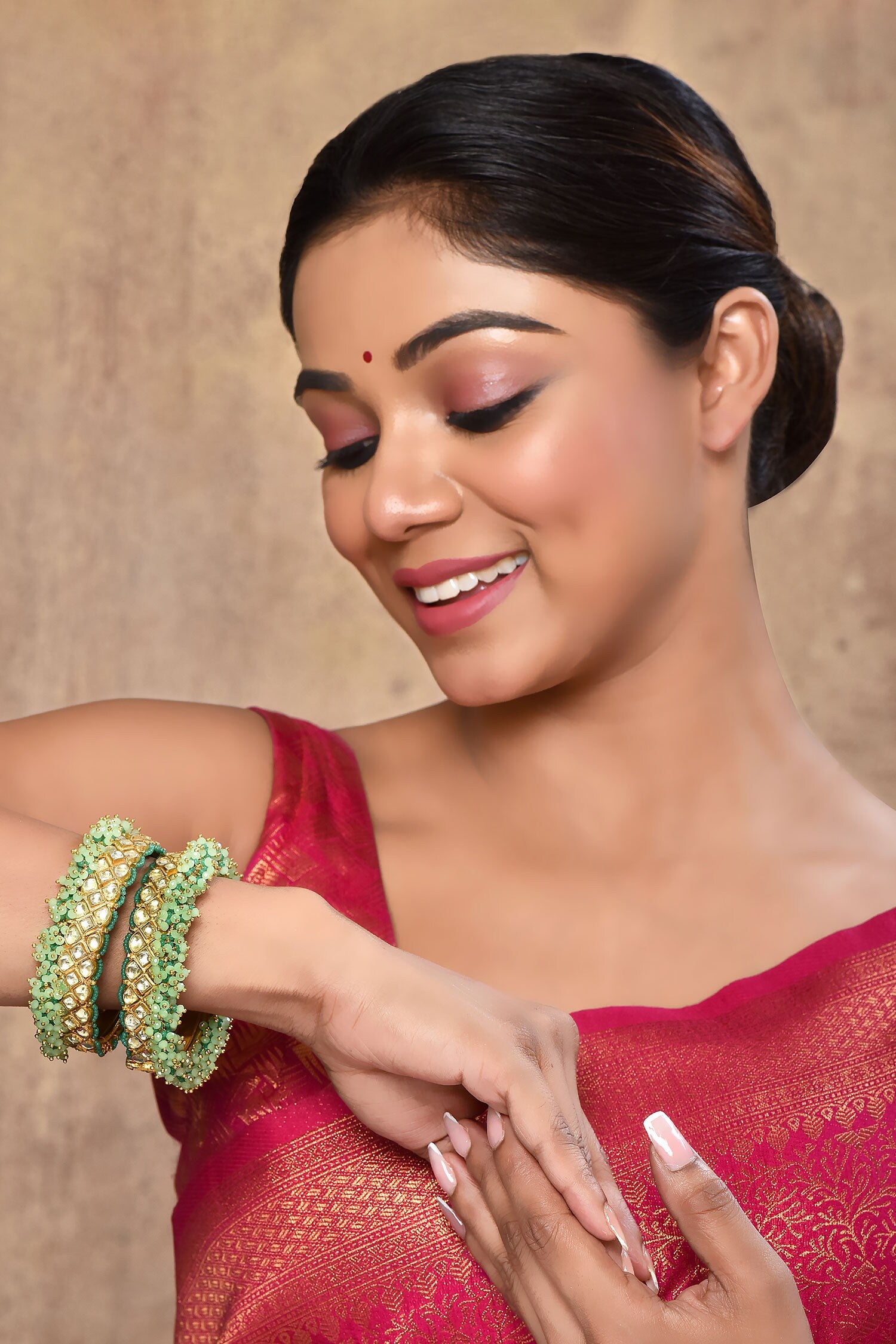 Kundan Embellished Bangles - Set of 2 