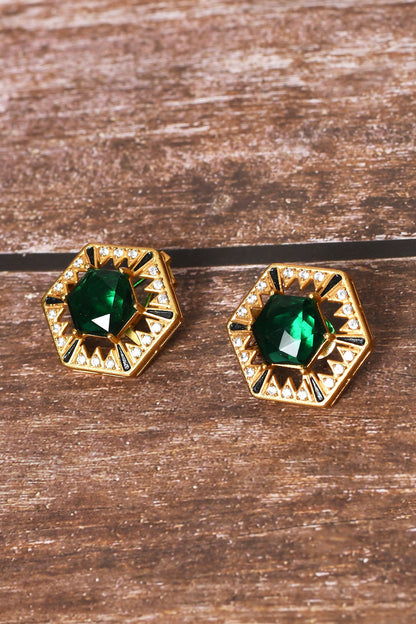 Hexagon Shaped Stud Earrings 