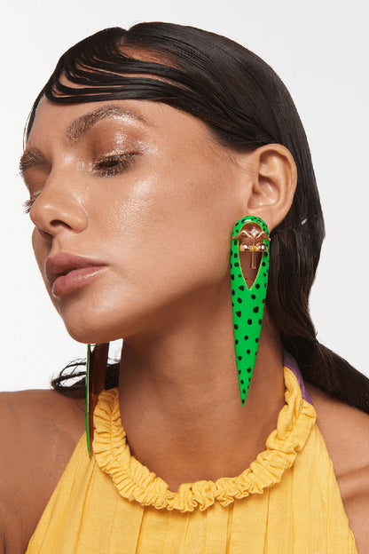 Gavi Spicule Leopard Enamel Earrings 