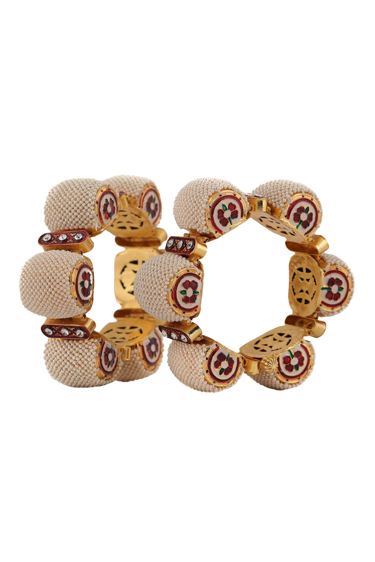 Bead Enamel Gajra Bangle - Set of 2 