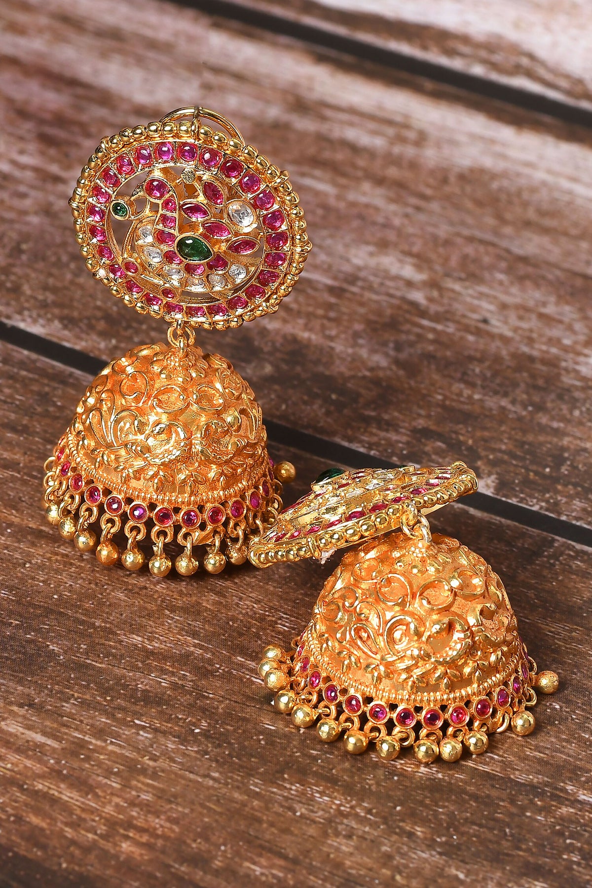 Stone Studded Jhumkis 