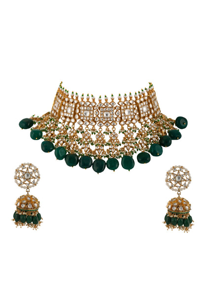 Bead Drop Stone Choker Set 
