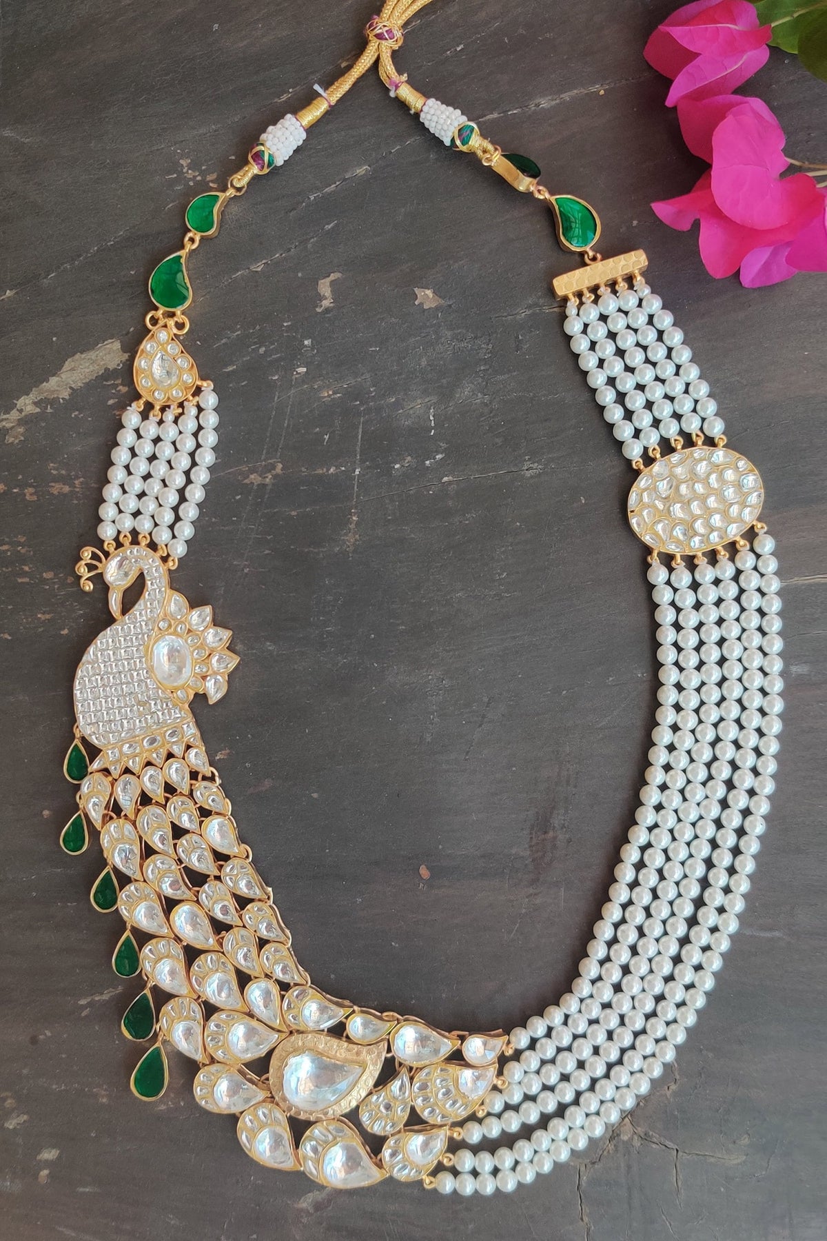 Bead Layered Peacock Pendant Necklace 