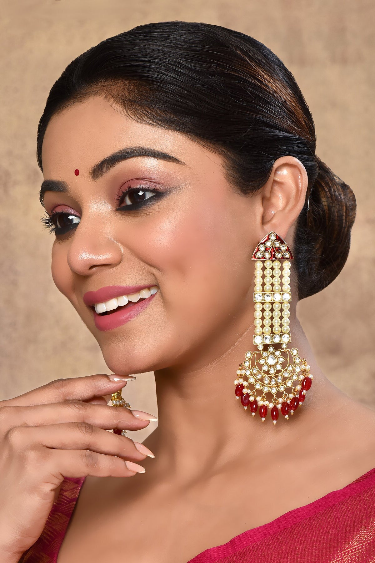 Floral Pattern Dangler Earrings 