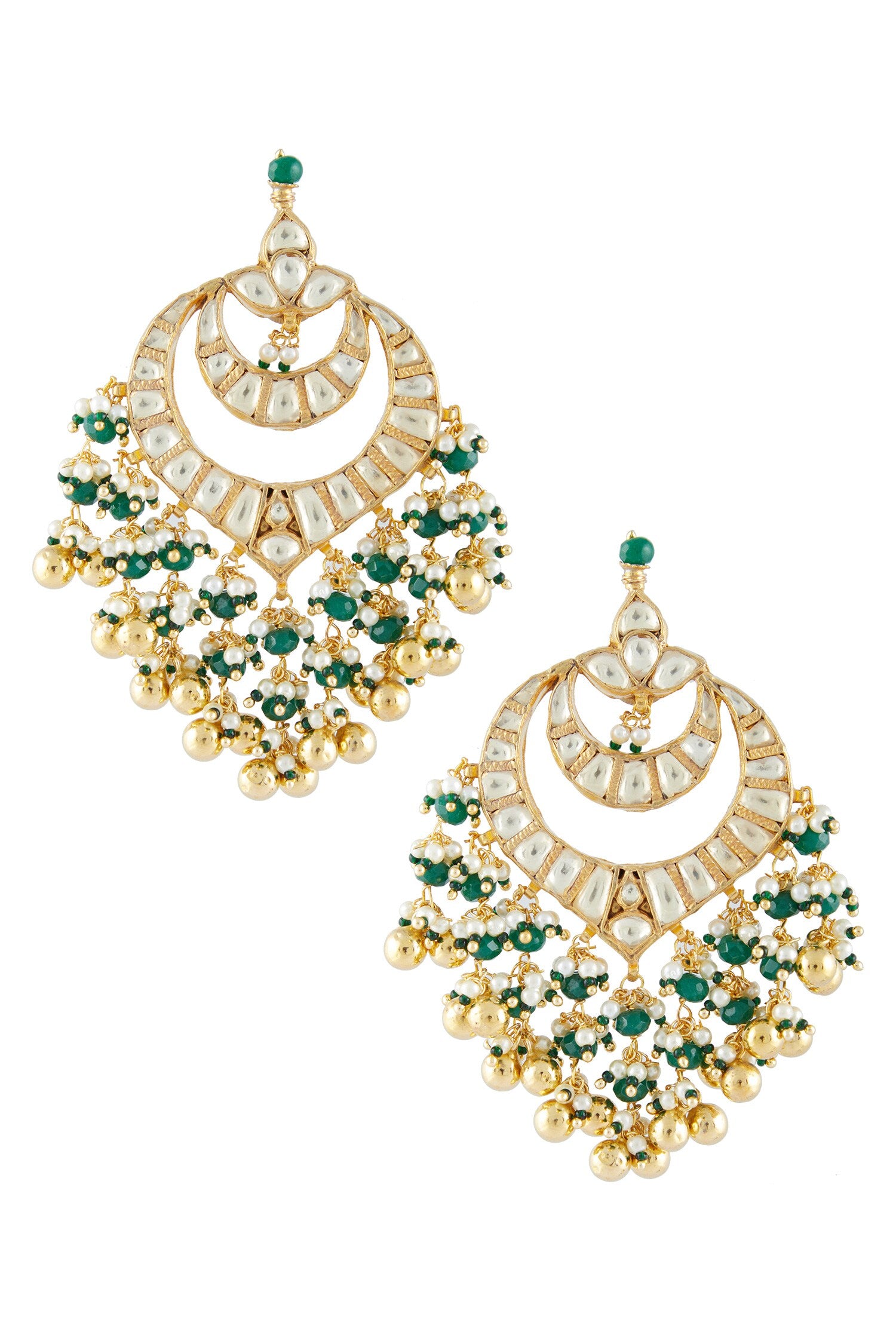 Kundan Bead Drop Chandbalis 