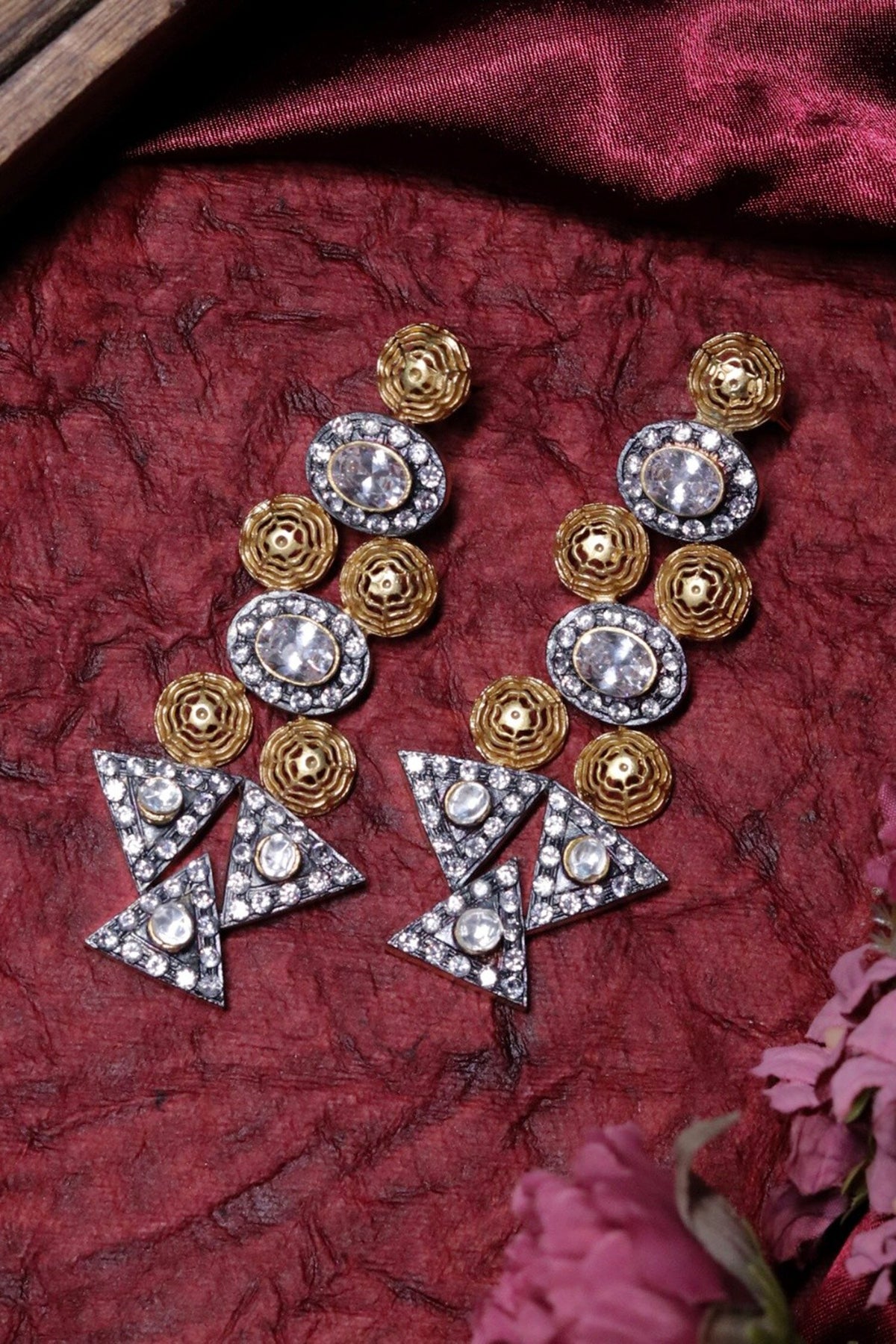 Geometric Embellished Earrings 