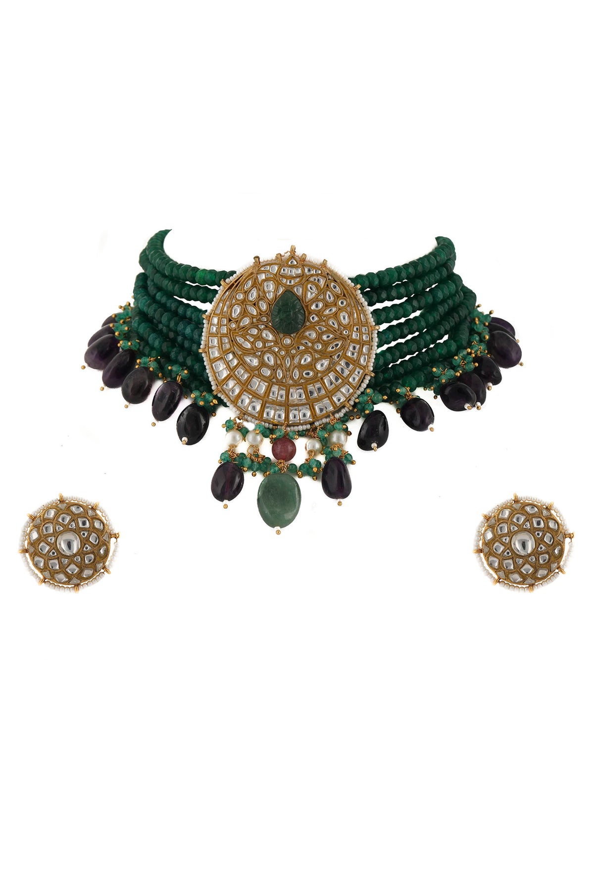 Bead Pendant Choker Set 