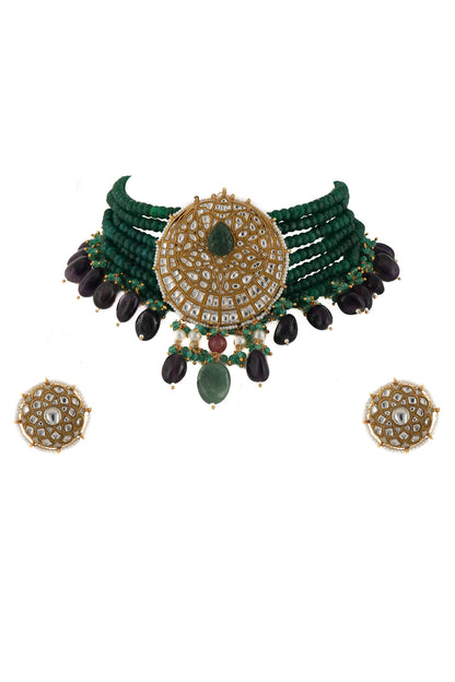 Bead Pendant Choker Set 