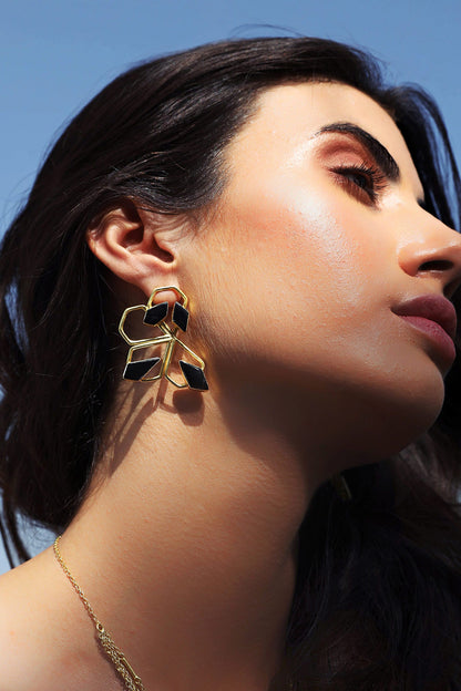Spiffy Handmade Stone Statement Studs 