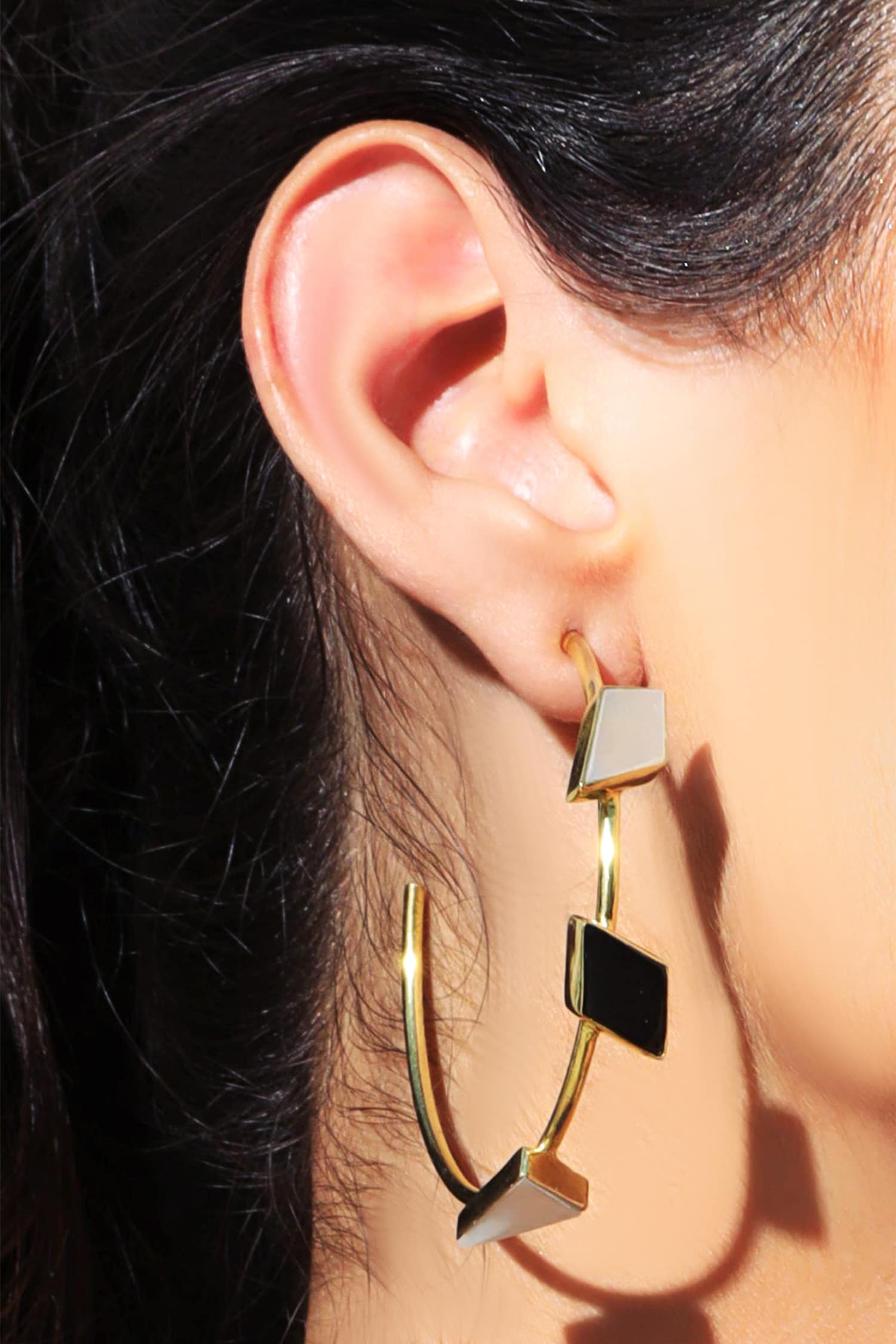 Dainty Handmade Stone Hoops 