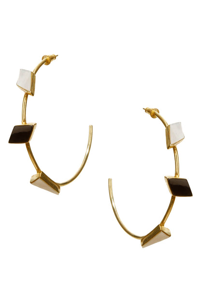 Dainty Handmade Stone Hoops 