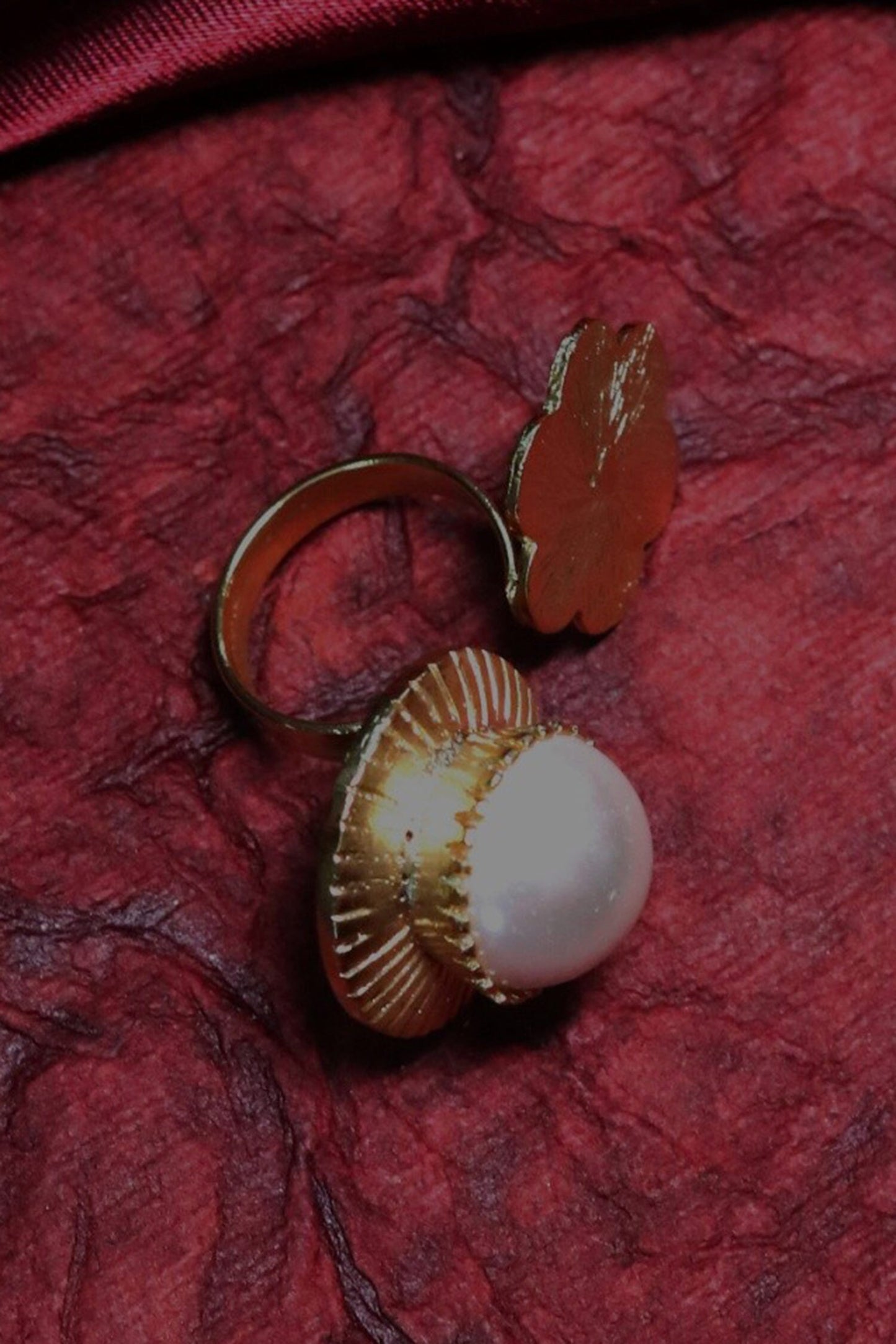 Pearl Embellished Open Ring 