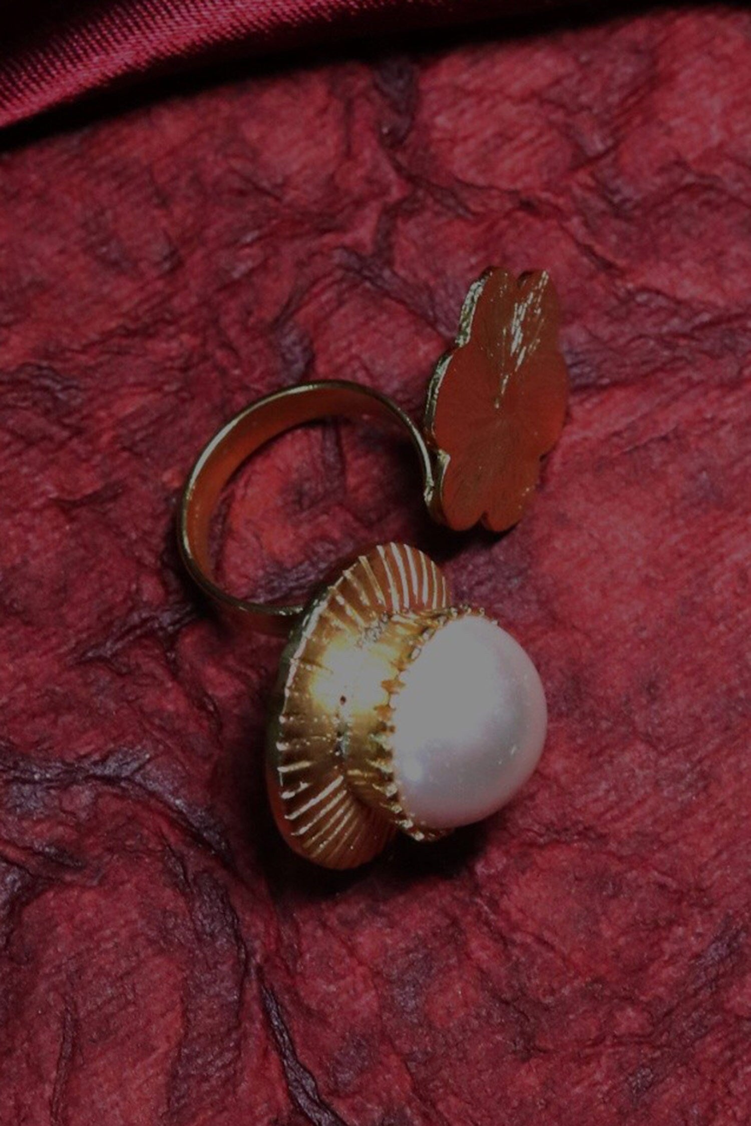 Pearl Embellished Open Ring 