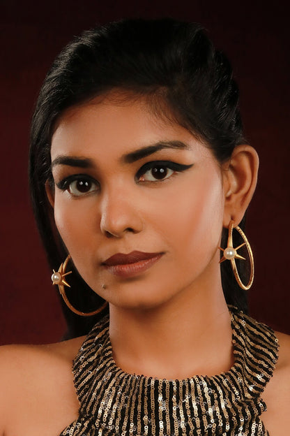 Star Embellished Hoops 