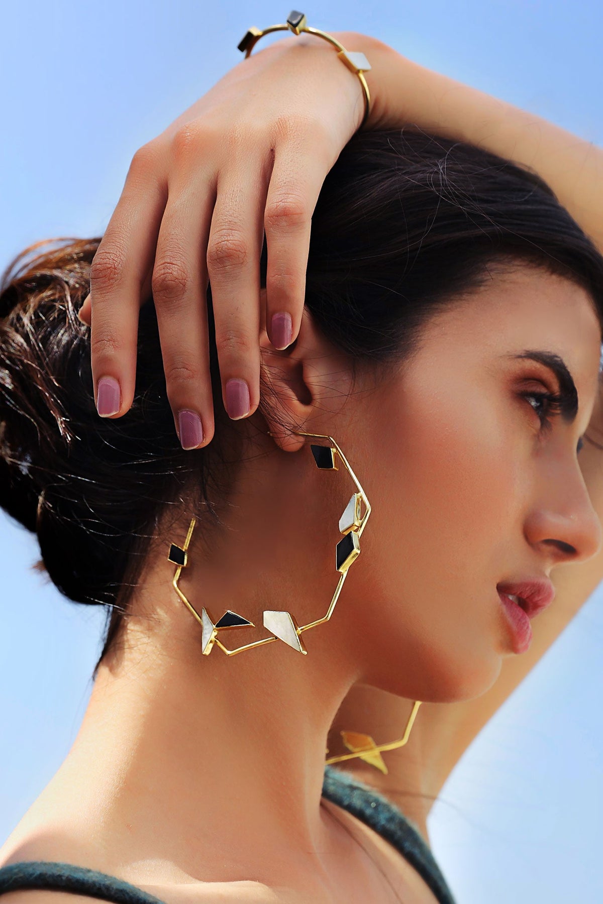 Lucid Handmade Stone Hoops 