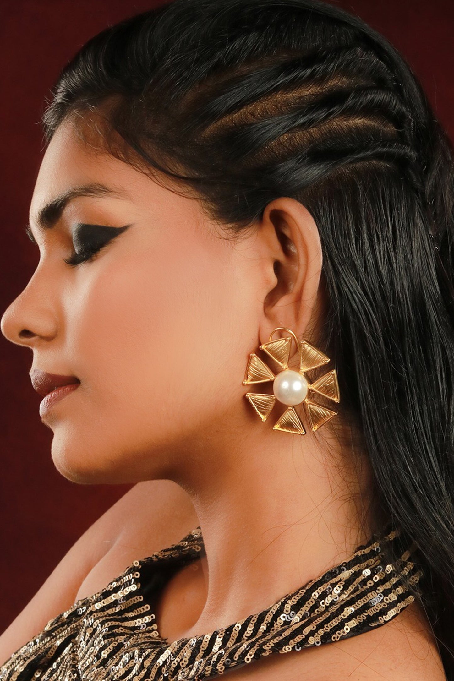Stone Embellished Earrings 